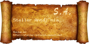 Steller Antónia névjegykártya